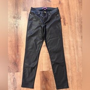 Lilly Pulitzer Eagan High-Rise Stretch Coated Jean Faux Leather Chocolate Brown